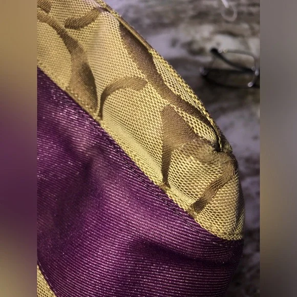 Y2K Coach Purple and Tan Women's Tote bag - Picture 10 of 15